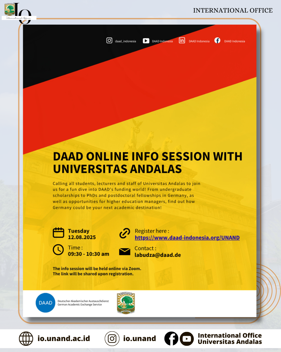 DAAD Online Info Session with Universitas Andalas